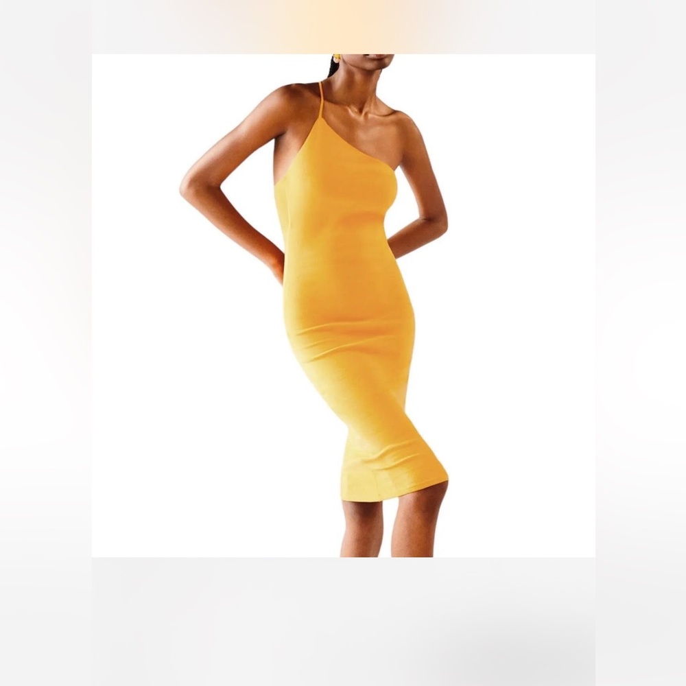 NWOT Orange midi asymmetrical dress from Zara